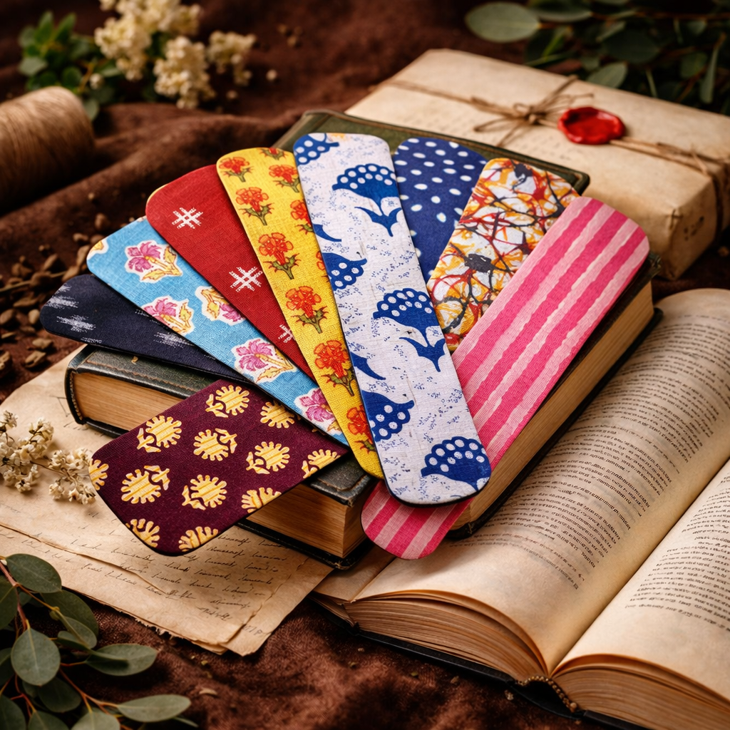 Handcrafted Fabric Bookmark | Sustainable Zero Waste | Reusable Eco Friendly Bookmark for Books & Journals | Assorted