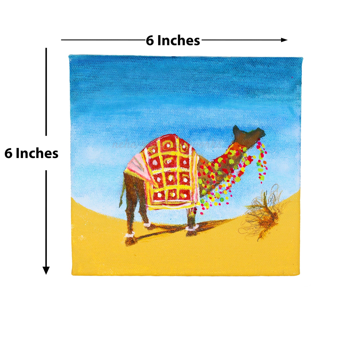 Neha Rajan Artworks Original Handmade Camel Painting Hand Painted On Canvas Frame 6*6