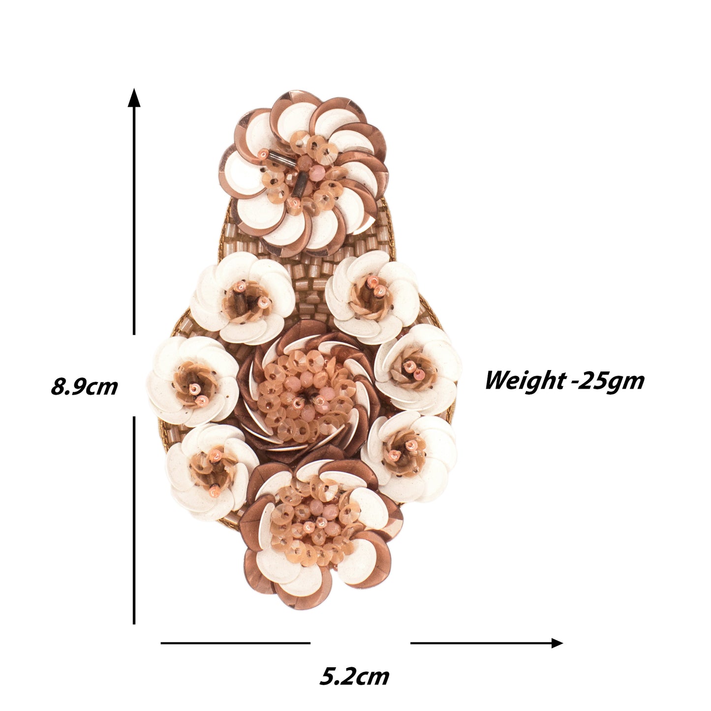 Organic Vibes Handmade Pink Floral Design Sequence Work Dangler Embroidered Earrings For Women