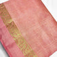 Organic Vibes Kanjivaram Peach Pink Pure Handloom Raw Silk Saree for women