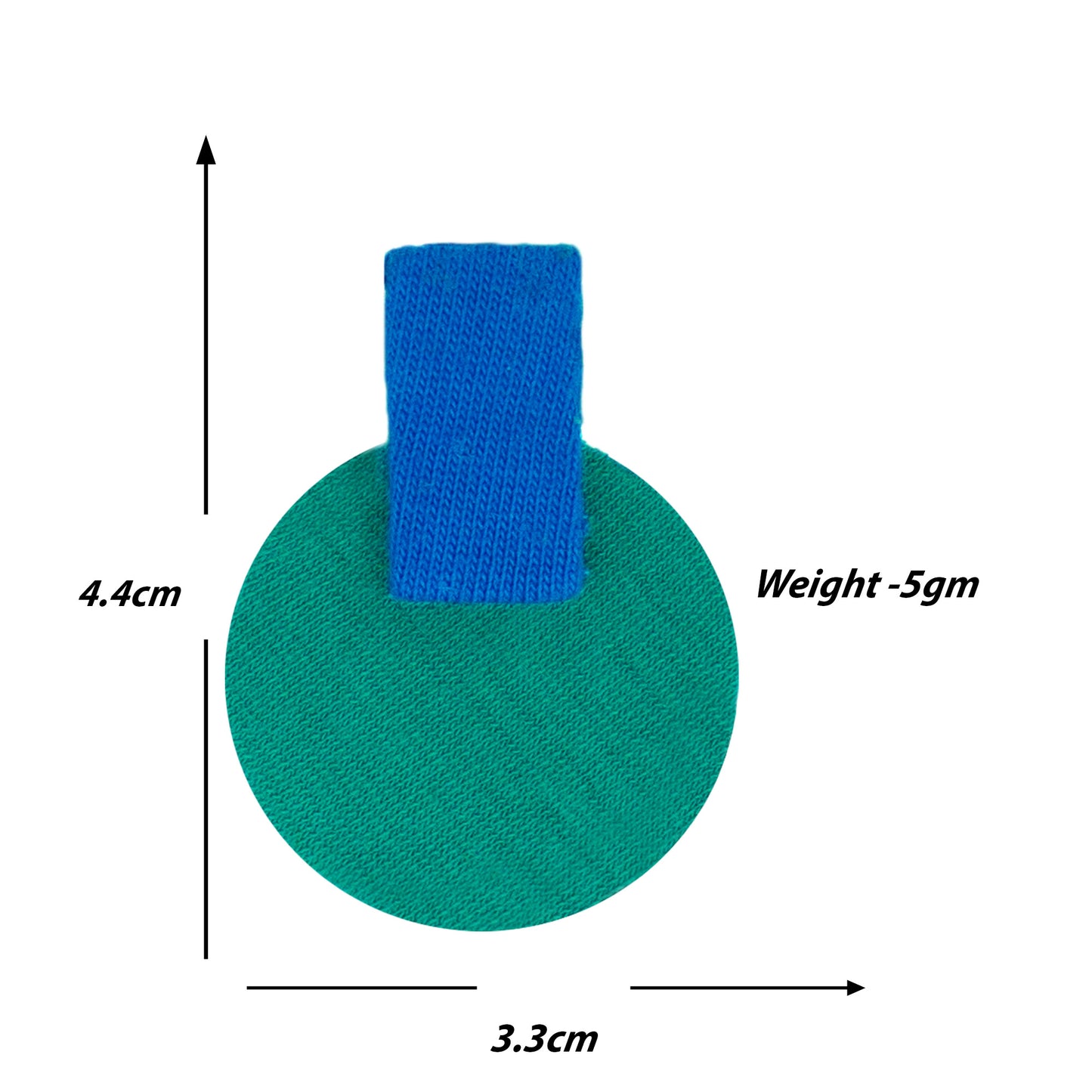 Organic Vibes Handmade Geometrical Blue-Green Shape Antique Stud Fabric Earrings For Women