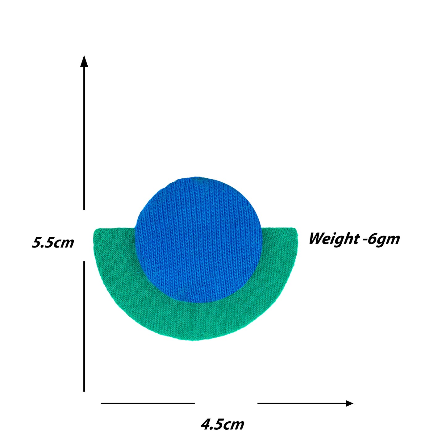 Organic Vibes Handmade Geometrical Shape Unique Blue-Green Stud Fabric Earrings For Women