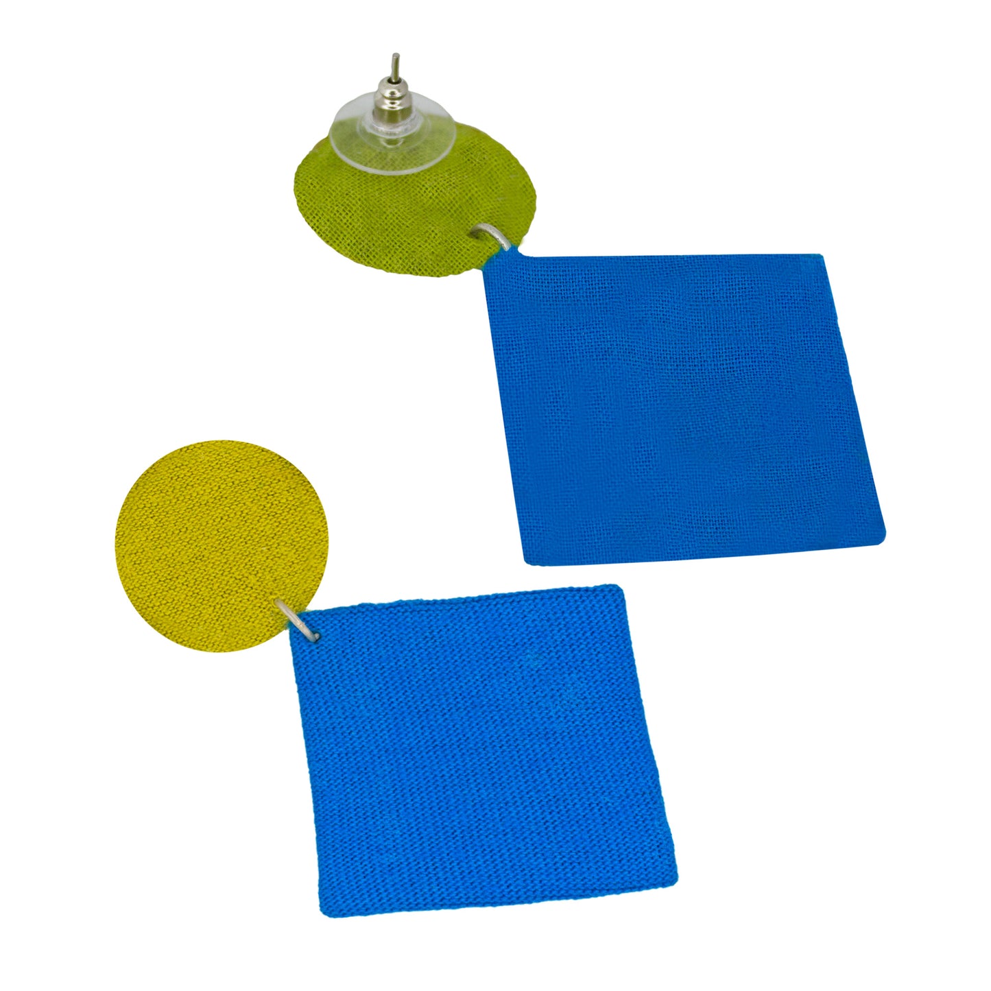 Organic Vibes Handmade Geometrical Shape Antique Dangler Fabric Earrings For Women