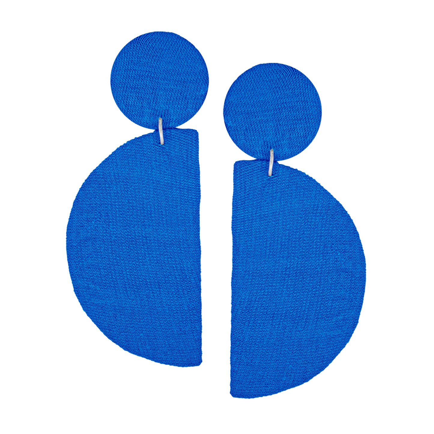 Organic Vibes Handmade Blue Geometrical Shape Antique Dangler Fabric Earrings For Women