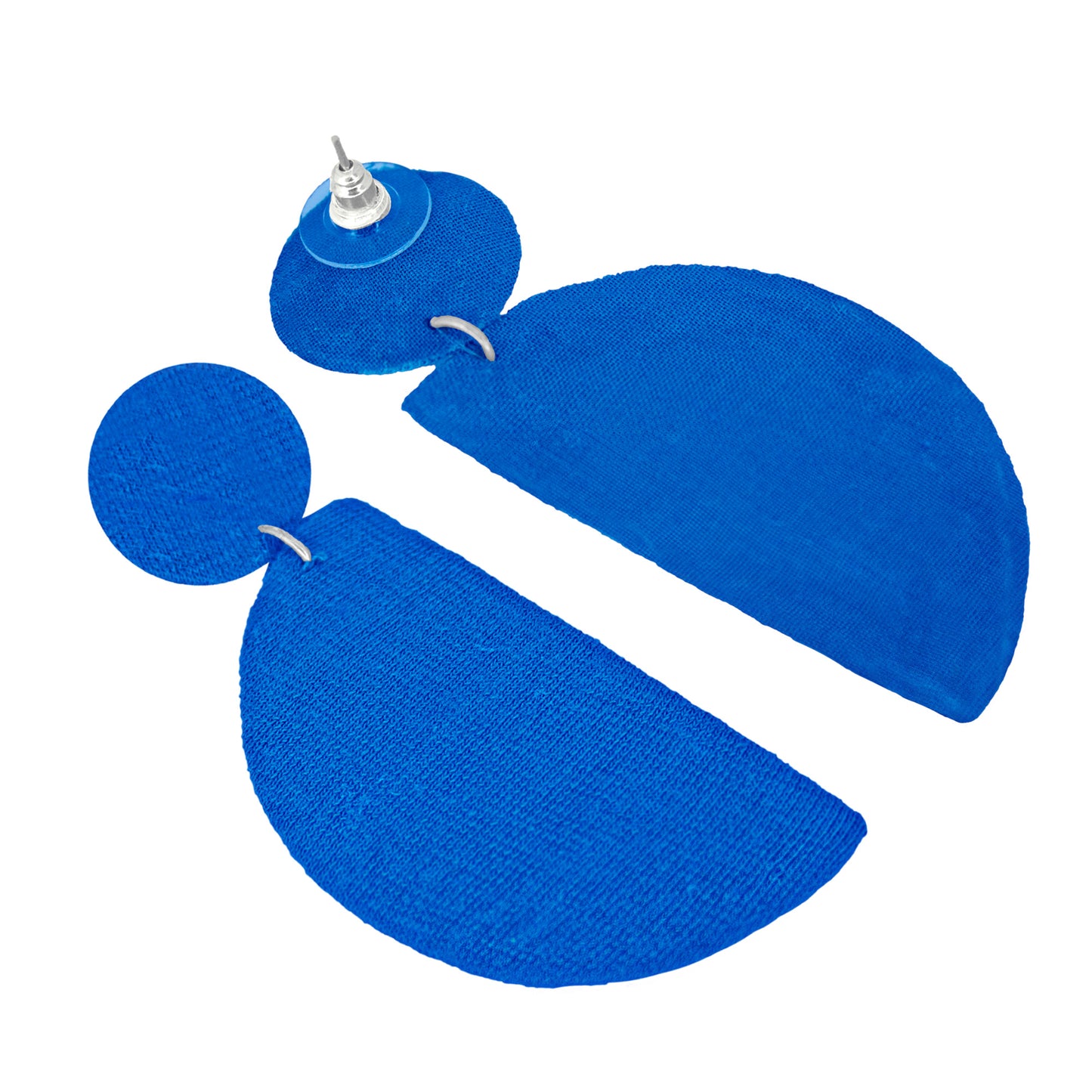 Organic Vibes Handmade Blue Geometrical Shape Antique Dangler Fabric Earrings For Women