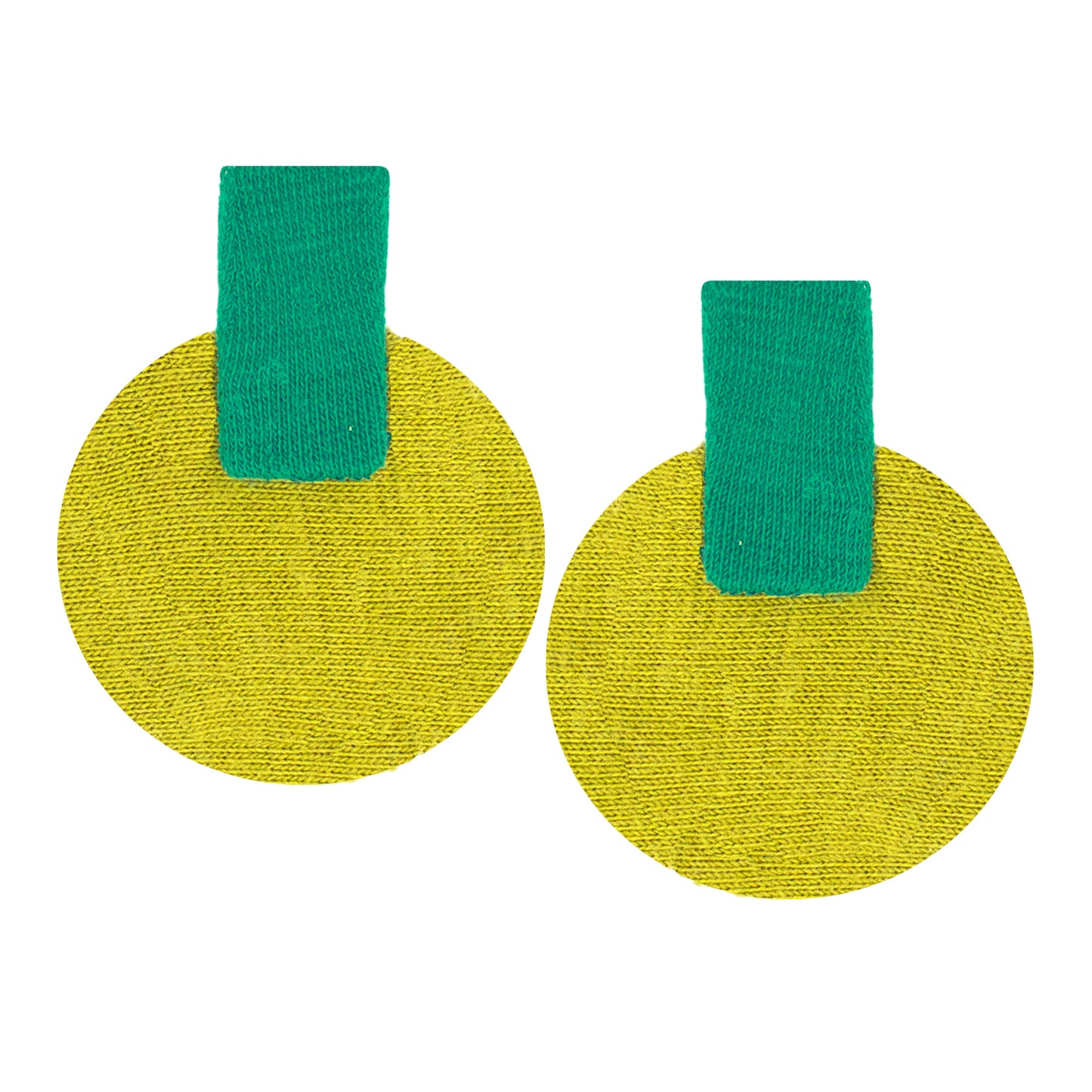 Organic Vibes Handmade Geometrical Green-Olive Shape Antique Stud Fabric Earrings For Women