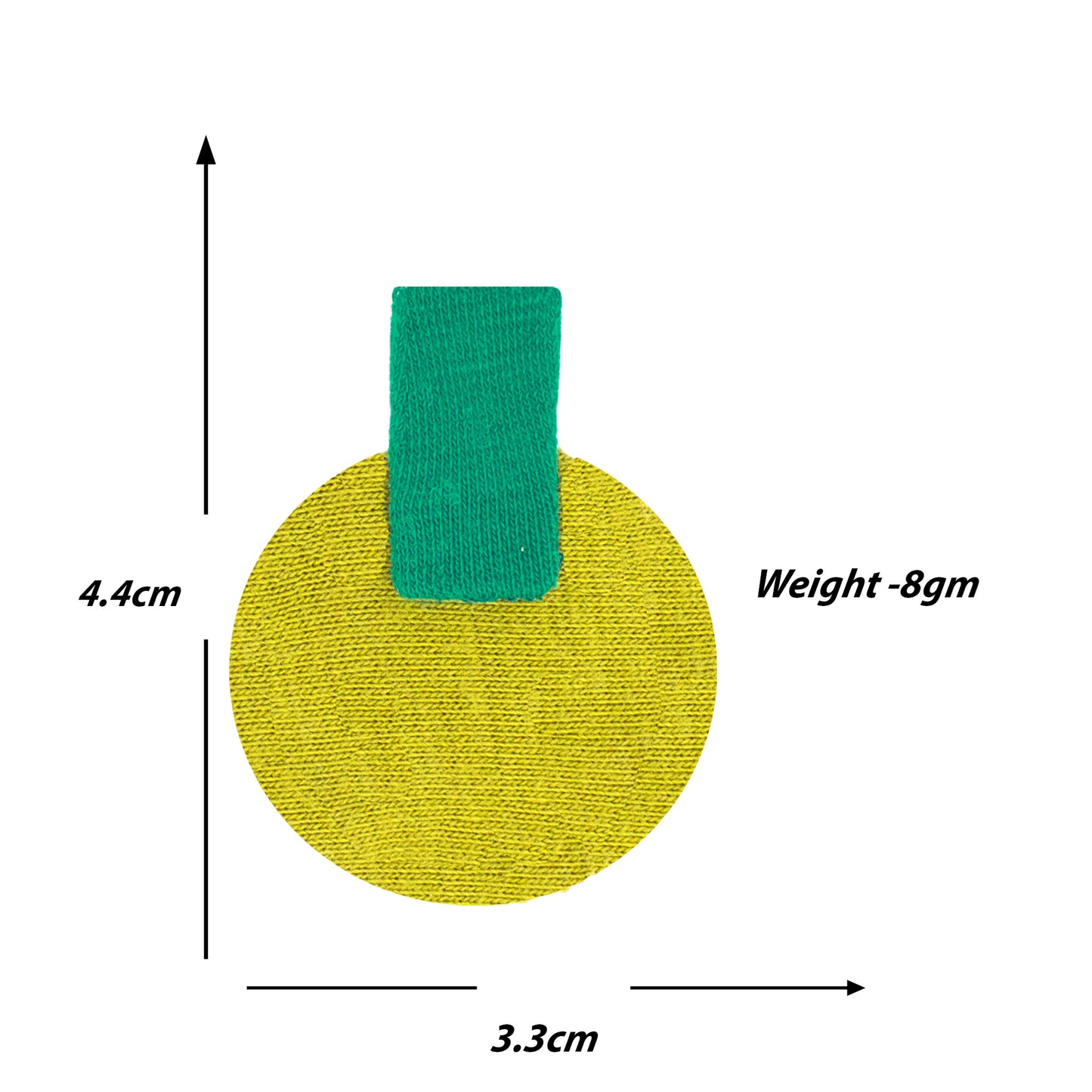 Organic Vibes Handmade Geometrical Green-Olive Shape Antique Stud Fabric Earrings For Women