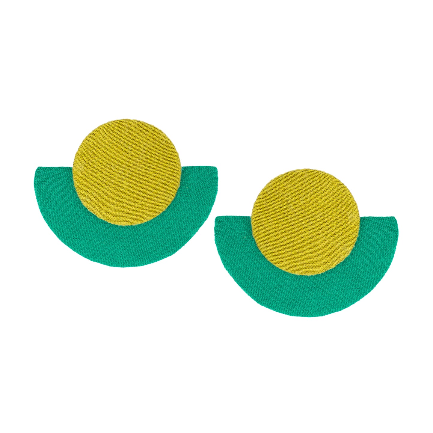 Organic Vibes Handmade Geometrical Shape Unique Olive-Green Stud Fabric Earrings For Women