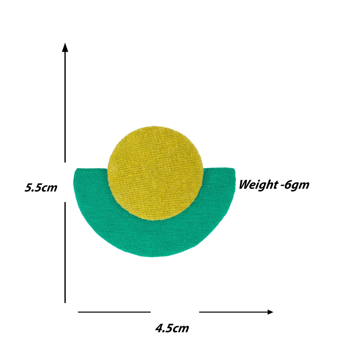 Organic Vibes Handmade Geometrical Shape Unique Olive-Green Stud Fabric Earrings For Women