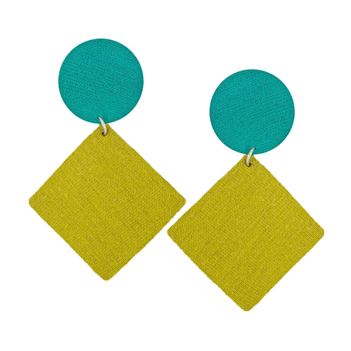 Organic Vibes Handmade Geometrical Shape Antique Dangler Fabric Earrings For Women