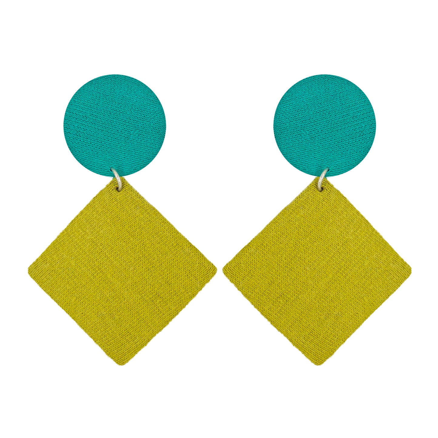 Organic Vibes Handmade Geometrical Shape Antique Dangler Fabric Earrings For Women