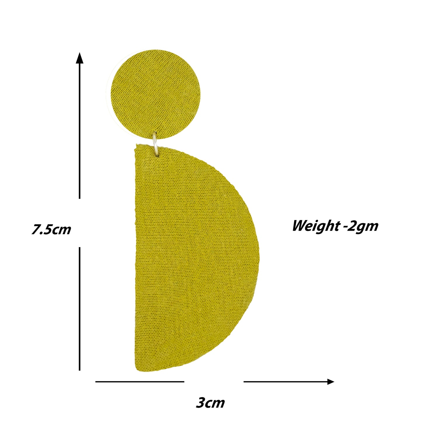 Organic Vibes Handmade Olive Geometrical Shape Antique Dangler Fabric Earrings For Women