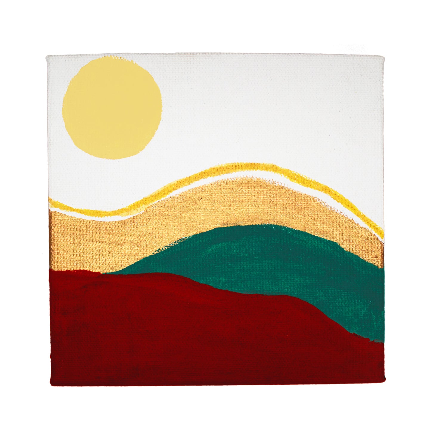 Neha Rajan Artworks Original Handmade Boho Hills Painting Hand Painted On Canvas Frame 6*6
