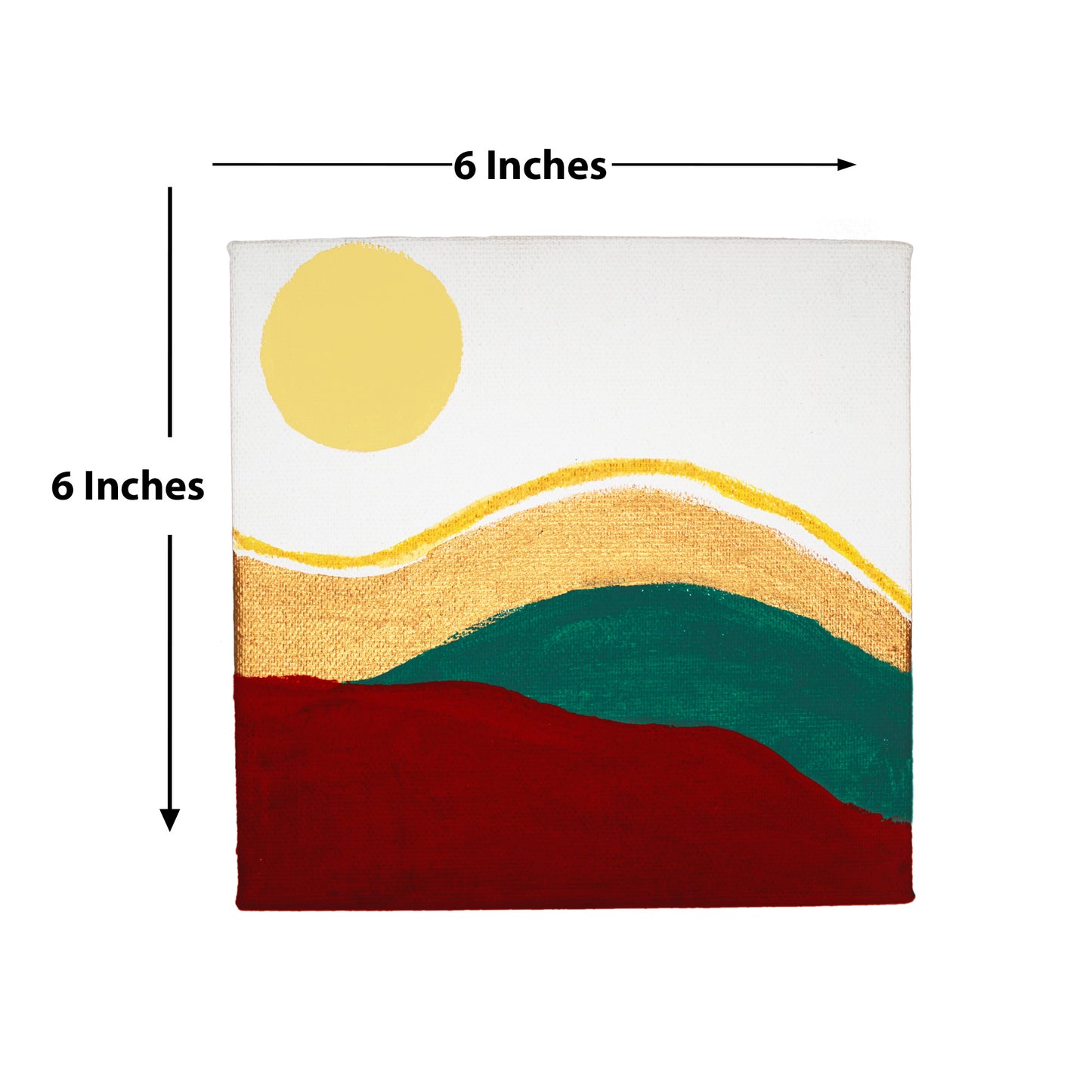Neha Rajan Artworks Original Handmade Boho Hills Painting Hand Painted On Canvas Frame 6*6