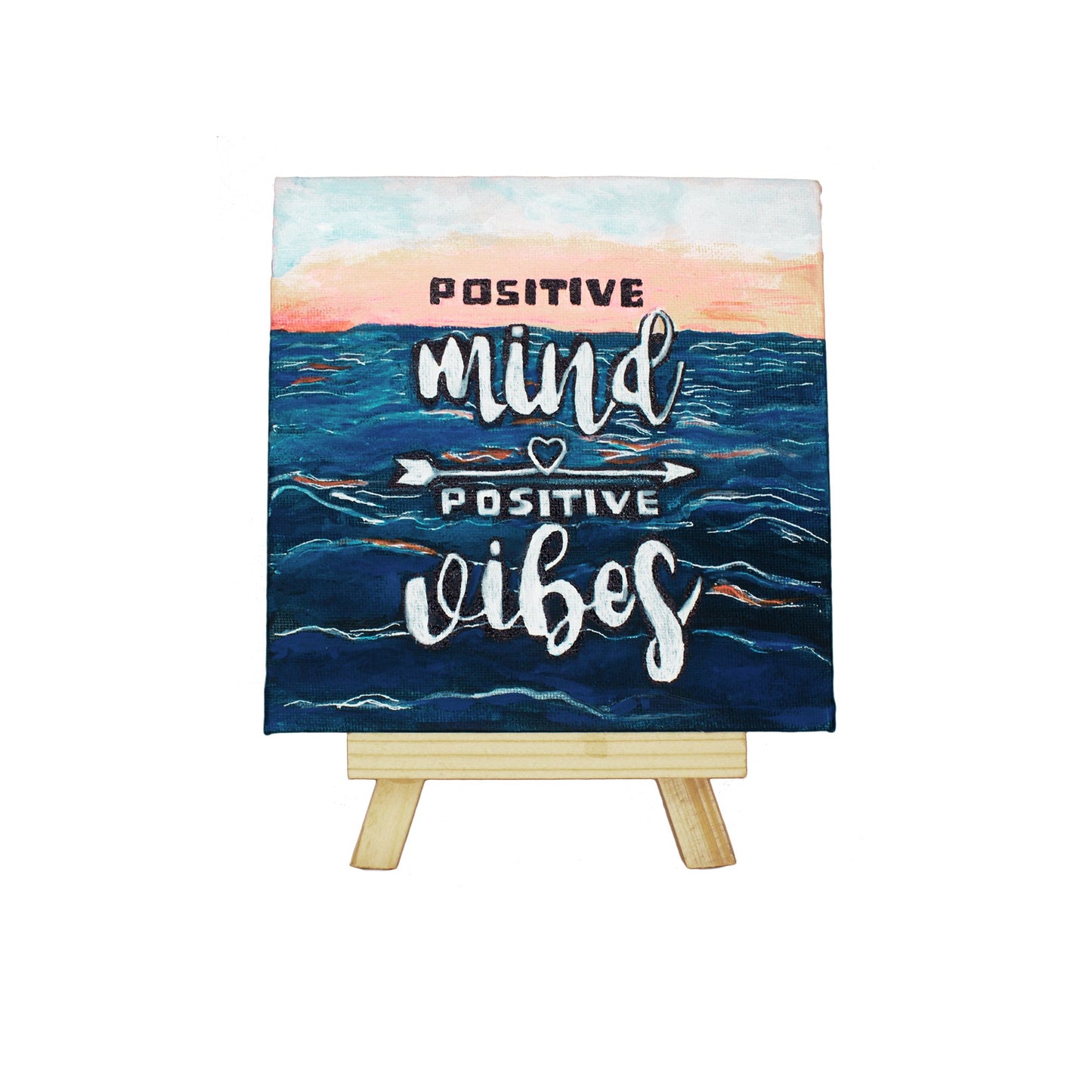 Neha Rajan Artworks Original Handmade Motivational Quotes Painting Hand Painted On Canvas Frame 6x6 With Easel