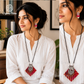 Handmade Elephant Design Red Fabric Pendant Set For Women