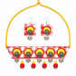 Handcrafted Red-White Check Fabric Choker Necklace Set with Earrings