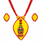 Yellow Handcrafted wooden Sindhora Fabric Pendant Set