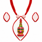 White Handcrafted wooden Sindhora Fabric Pendant Set