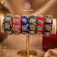 Handmade Colorful Fabric Bangle Set of 6 | Thick Textile Bangles with Oxidized Charms & Ghungroos | Sustainable Ethnic Jewelry for Women
