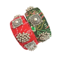 Handmade Colorful Fabric Bangle Set of 2 | Thick Textile Bangles with Oxidized Charms & Ghungroos | Sustainable Ethnic Jewelry for Women