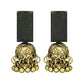 Handcrafted Fabric Earrings with  Golden Brass Jhumki