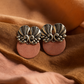 Upcycled Fabric Stud Earrings with Brass Detailing