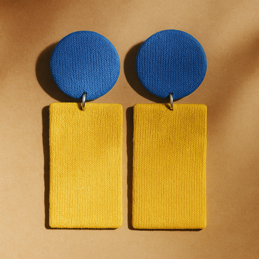 Handmade Geometrical Shape Dangler Fabric Earrings For Women
