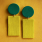 Handmade Geometrical Shape Dangler Fabric Earrings For Women