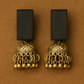Handcrafted Fabric Earrings with  Golden Brass Jhumki