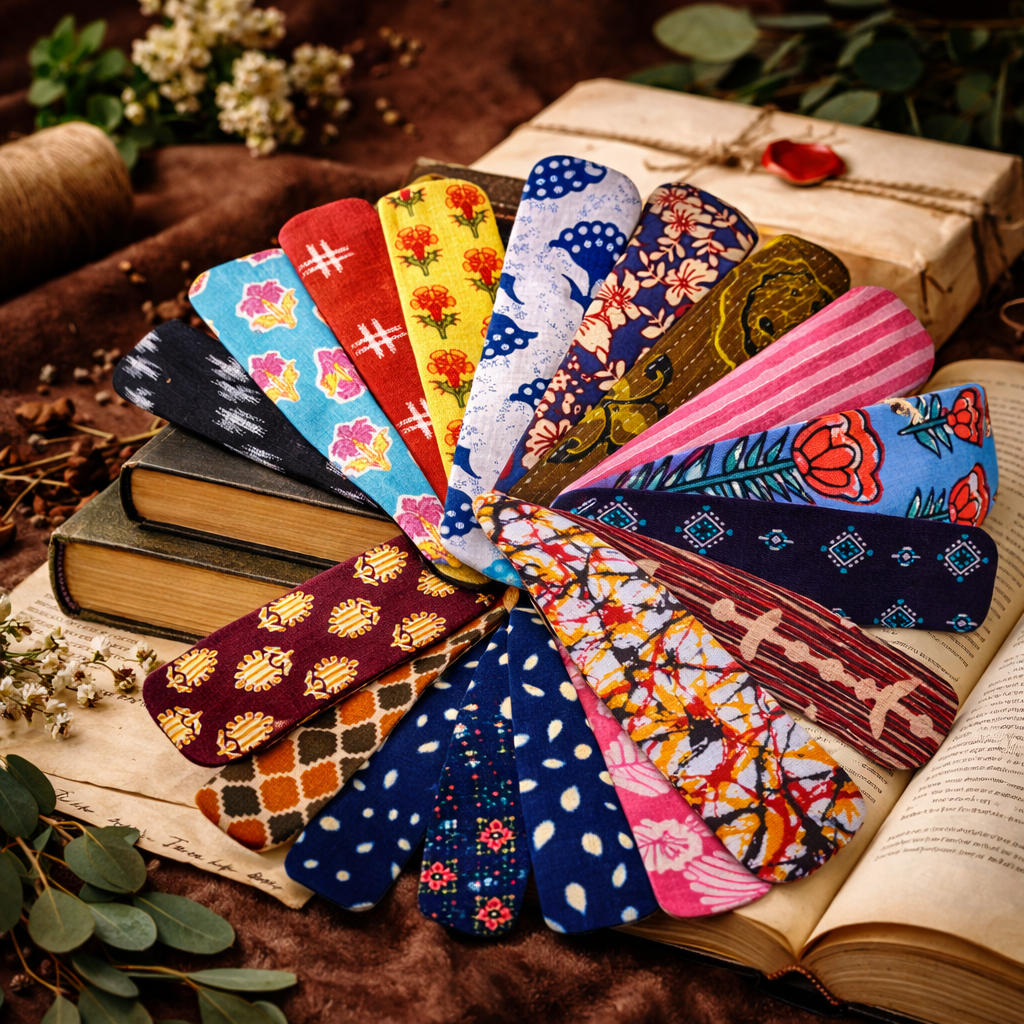 Handcrafted Fabric Bookmark | Sustainable Zero Waste | Reusable Eco Friendly Bookmark for Books & Journals | Assorted