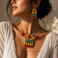 Handcrafted Floral Fabric Choker Necklace Set | Sustainable Statement Jewelry with Matching Earrings | Organic Vibes