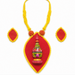 Red Handcrafted wooden Sindhora Fabric Pendant Set