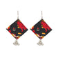 Handcrafted Fabric Earrings for Women | Lightweight Cloth Earrings with Silver Tone Ghungroo Drops | Black Ethnic Daily Wear Earrings