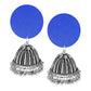 Sustainable Handcrafted Earrings with Upcycled Fabric & Silver Jhumka