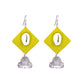 Handcrafted Green Fabric Earrings with Silver Jhumka