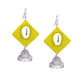 Handcrafted Green Fabric Earrings with Silver Jhumka