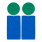 Handmade Blue-Green Minimalistic Geometrical Shape Blue-Green Dangler Fabric Earrings For Women