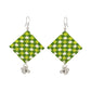 Handcrafted Fabric Earrings for Women | Lightweight Cloth Earrings with Silver Tone Ghungroo Drops | Green Ethnic Daily Wear Earrings