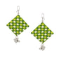 Handcrafted Fabric Earrings for Women | Lightweight Cloth Earrings with Silver Tone Ghungroo Drops | Green Ethnic Daily Wear Earrings