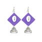 Handcrafted Purple Fabric Earrings with Silver Jhumka