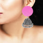 Sustainable Handcrafted Earrings with Upcycled Fabric & Silver Jhumka