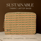 Organic Vibes Hand Block Motifs Printed Orange-Green Laptop Sleeves for Laptop 13 Inches