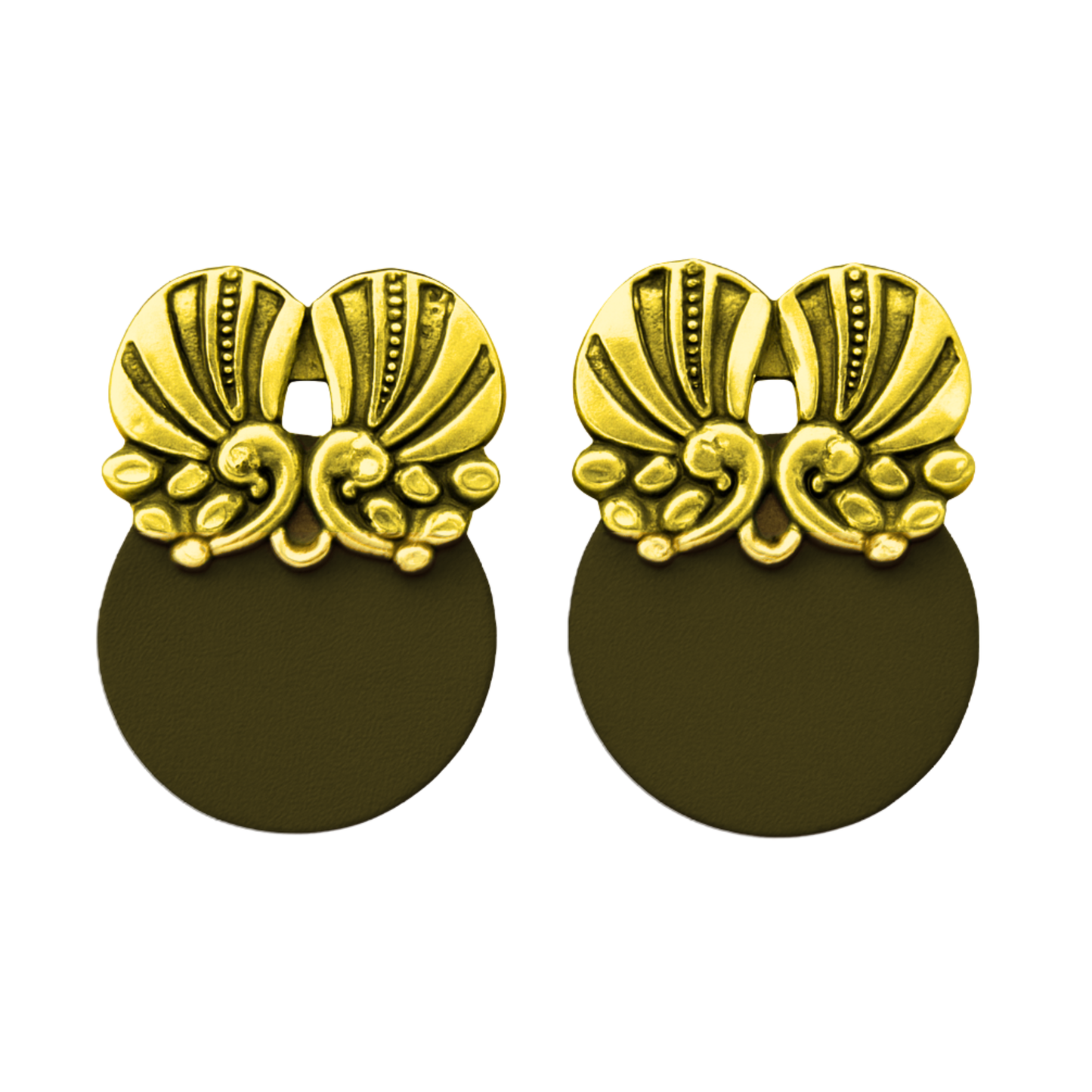 Organic Vibes Handmade Fabric Earrings for Women | Brass Top Ethnic Statement Earrings | Lightweight Festive & Casual Wear Jewelry