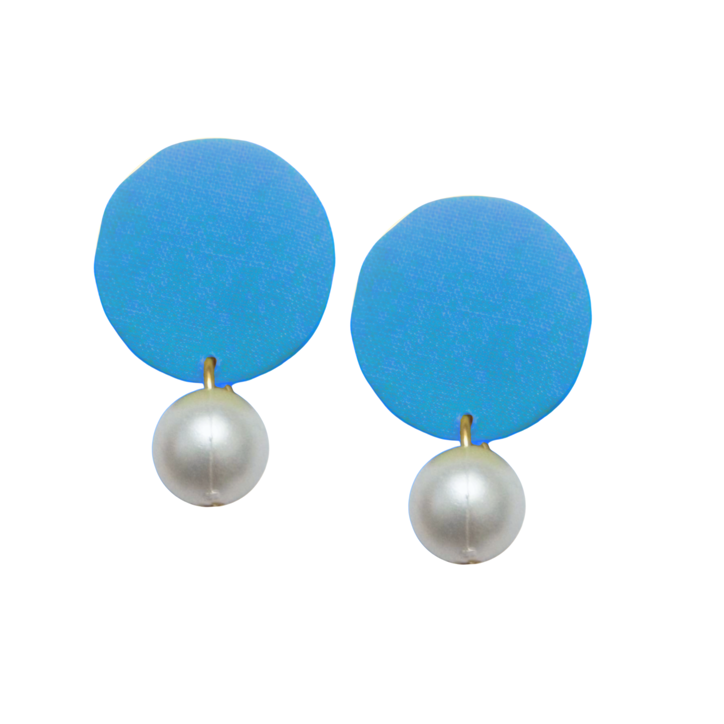 Organic Vibes Handmade Fabric Earrings with Brass & Pearl Drop | Lightweight Statement Earrings for Women | Sustainable Fashion Jewelry