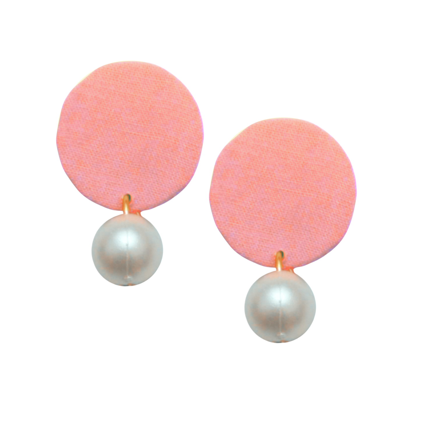 Organic Vibes Handmade Fabric Earrings with Brass & Pearl Drop | Lightweight Statement Earrings for Women | Sustainable Fashion Jewelry