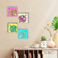 Neha Rajan Artworks Original Handmade Colorful Floral Series Hand Painted On Canvas Frame 4*4(Set of 4)