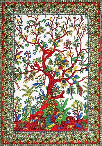 White Handblock Tapestry