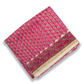 Organic Vibes Pink Red Floral Chanderi Silk Hand Block Printed Kurta set unstitched Fabric with Dupatta