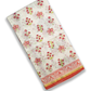 Organic Vibes White Red Floral Chanderi Silk Hand Block Printed Kurta Set unstitched Fabric with Dupatta